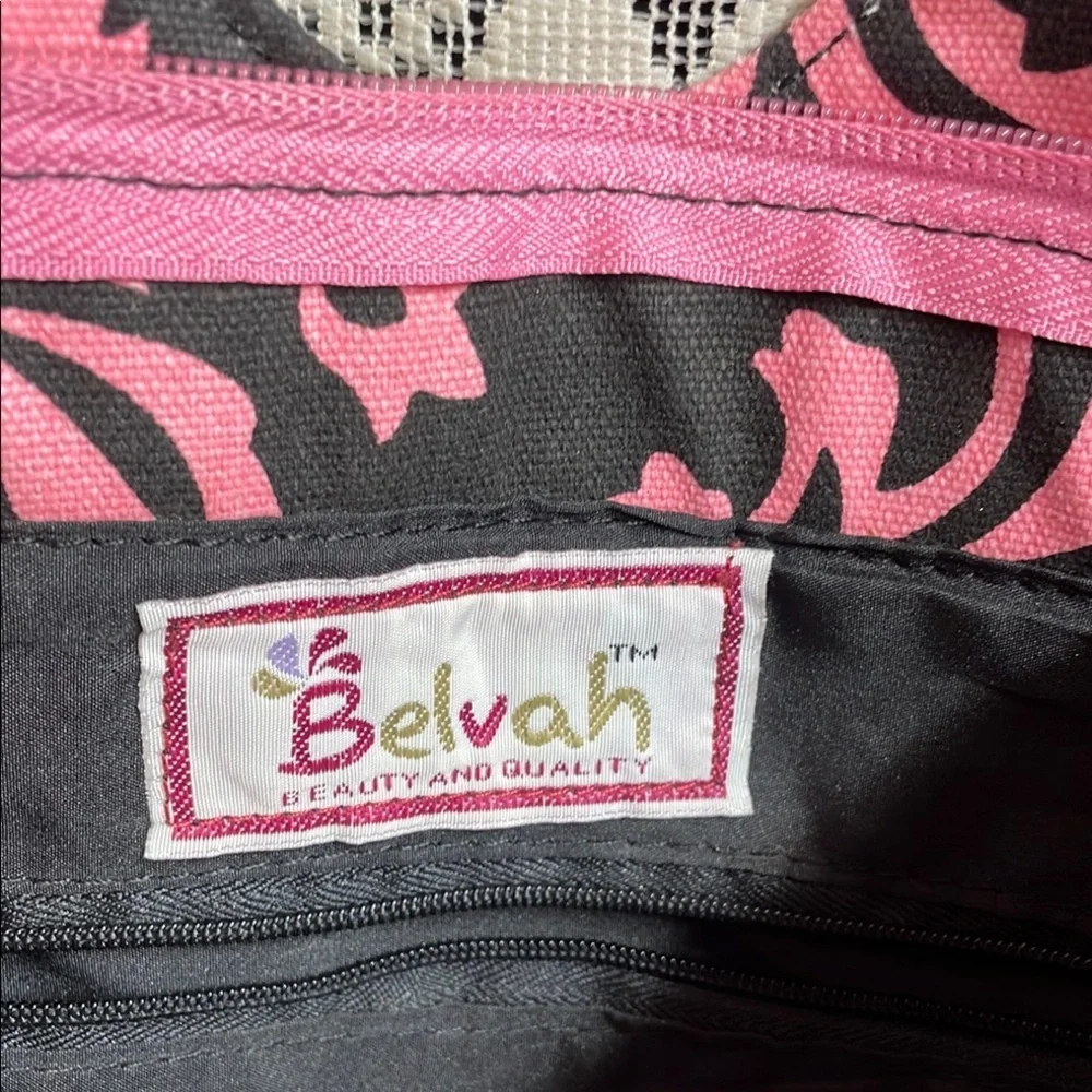 Belvah Elegant Pink and Black Patterned Women's Bag